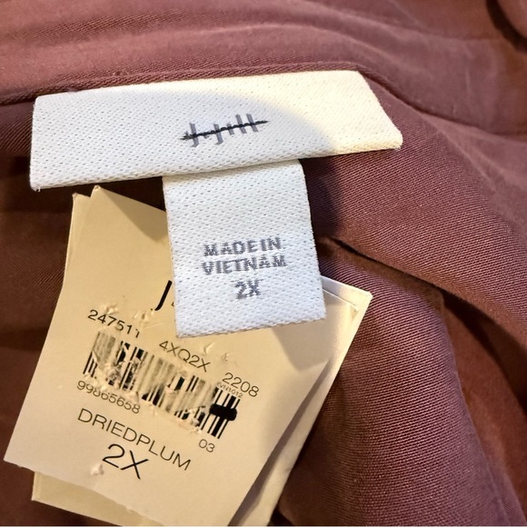 J. Jill Womens Dried Plum Bell Sleeve Button Up Tunic Timeless Minimalist 2X - Picture 6 of 8